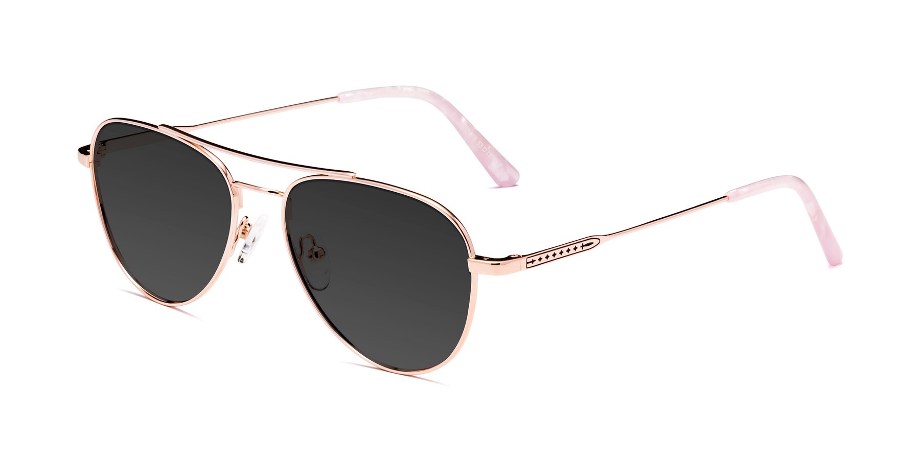 Angle of Richard in Rose Gold with Gray Tinted Lenses
