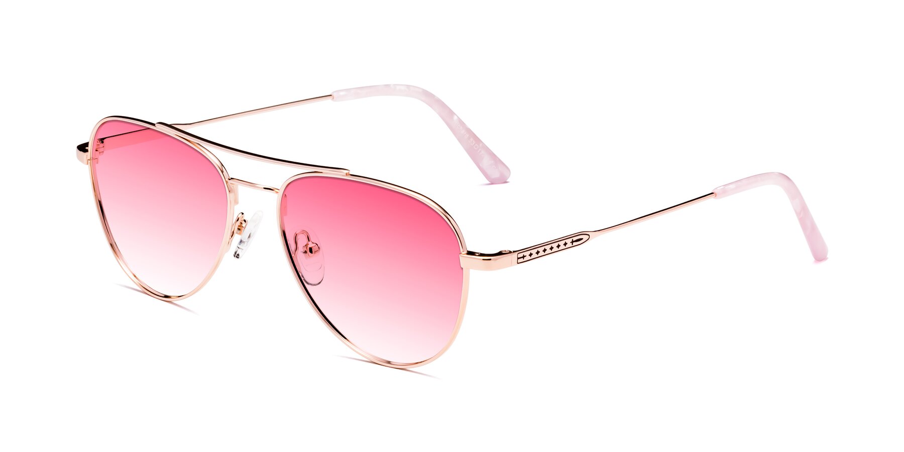Angle of Richard in Rose Gold with Pink Gradient Lenses