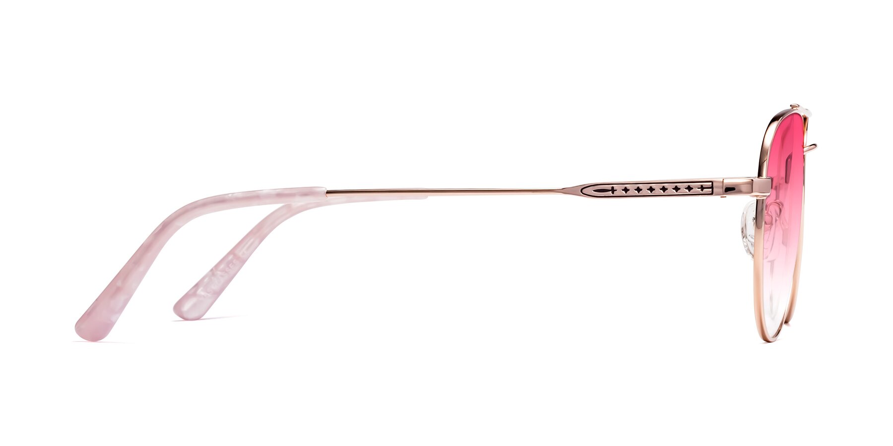 Side of Richard in Rose Gold with Pink Gradient Lenses