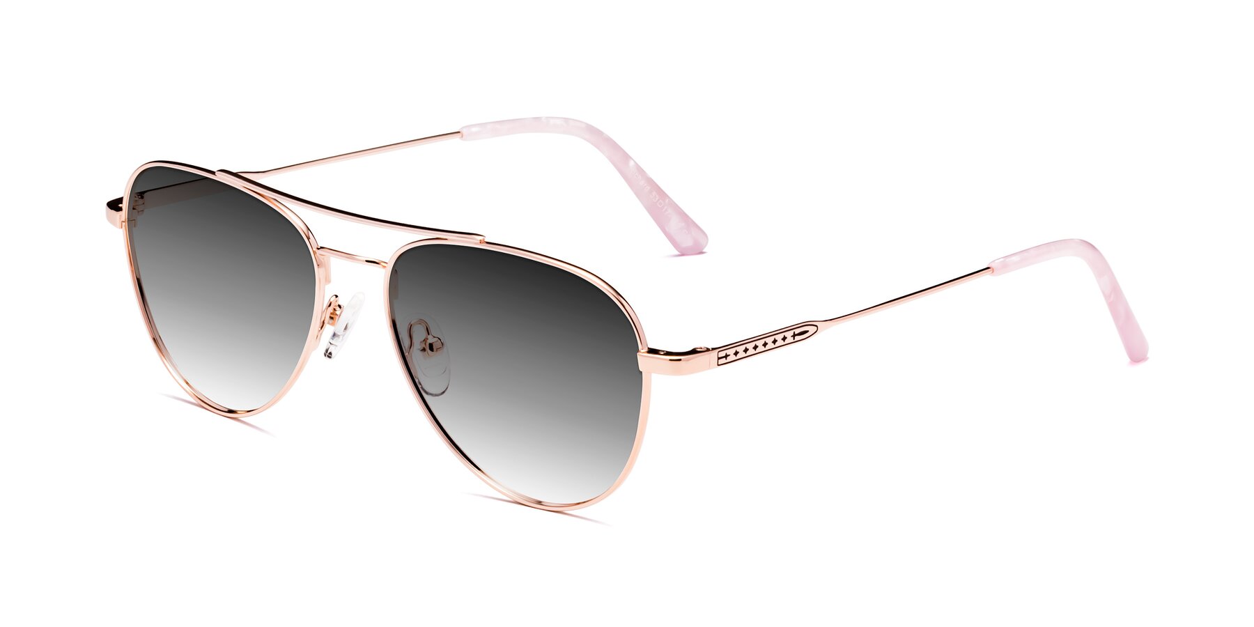 Angle of Richard in Rose Gold with Gray Gradient Lenses