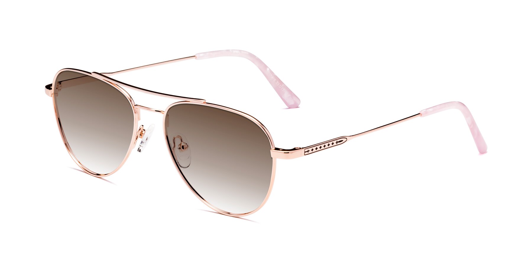 Angle of Richard in Rose Gold with Brown Gradient Lenses