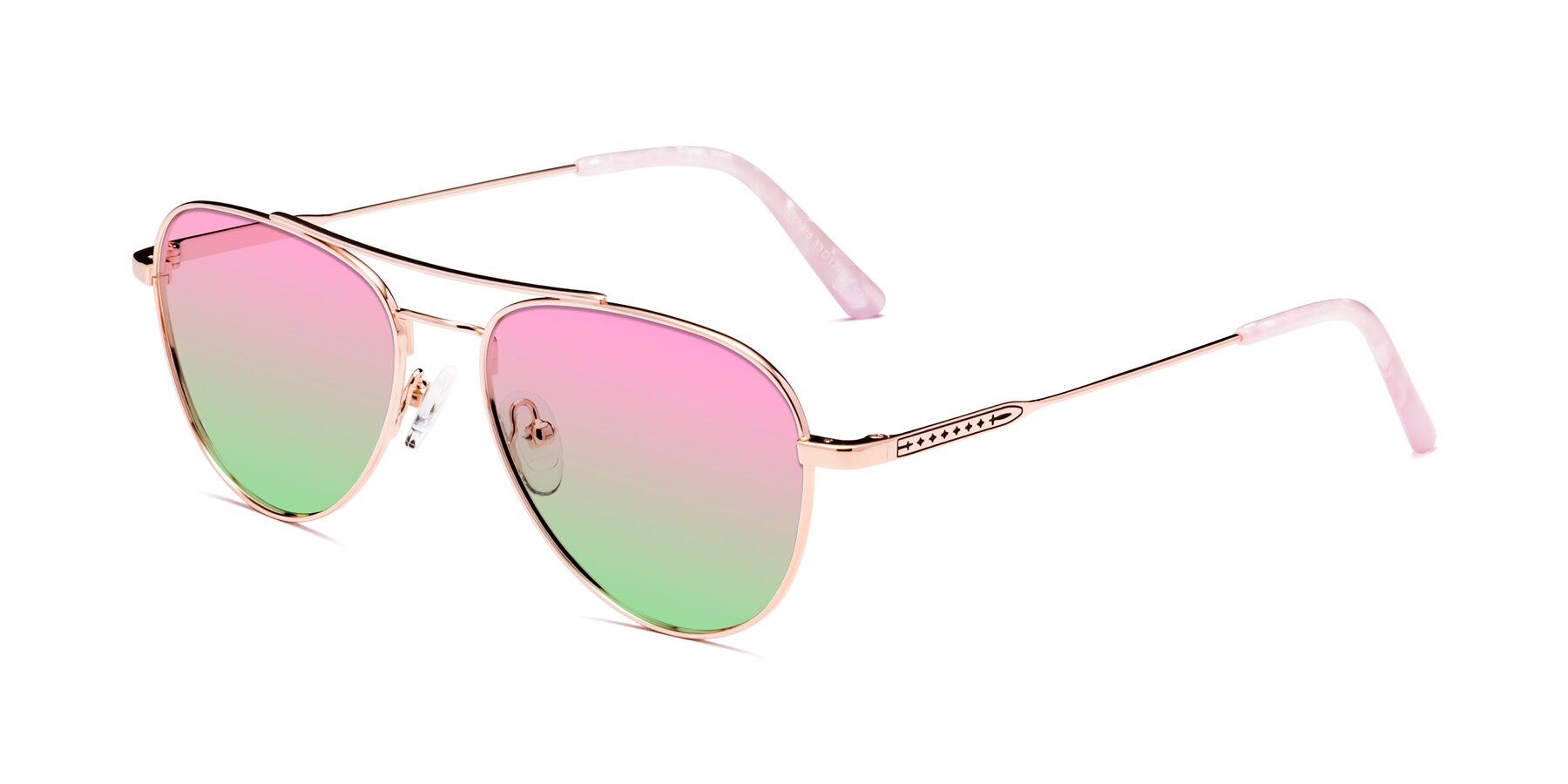 Angle of Richard in Rose Gold with Pink / Green Gradient Lenses