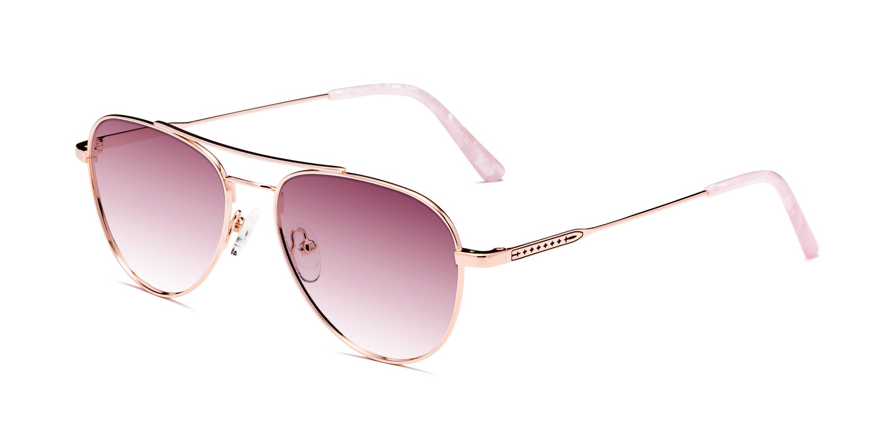 Angle of Richard in Rose Gold with Wine Gradient Lenses