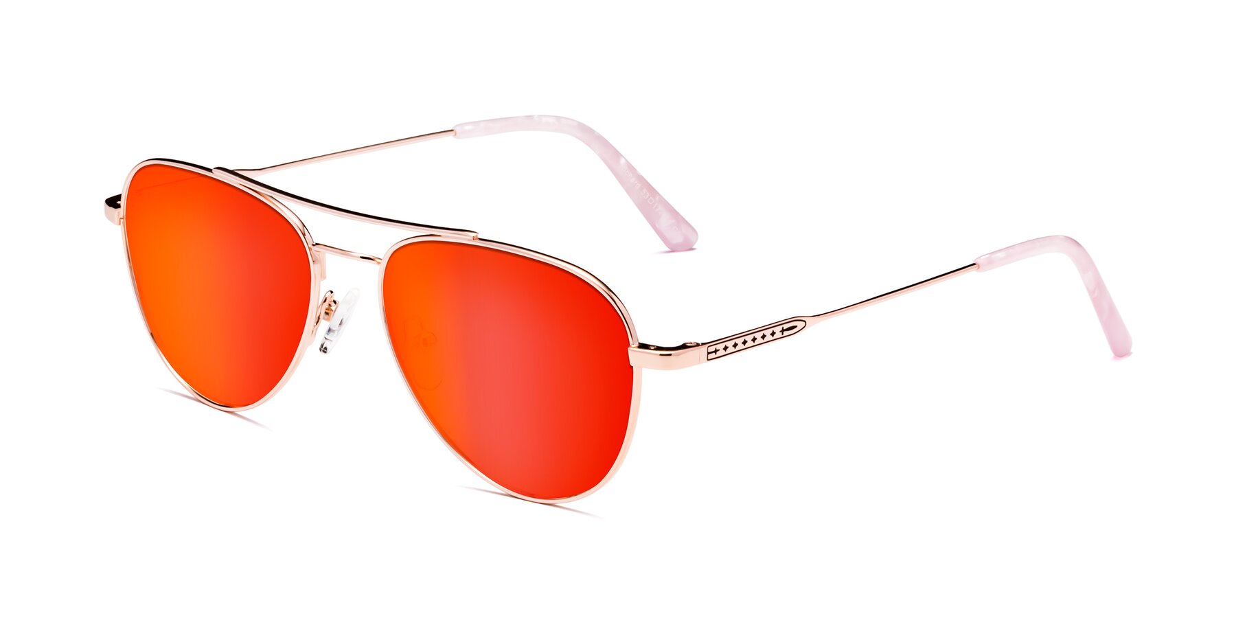 Angle of Richard in Rose Gold with Red Gold Mirrored Lenses