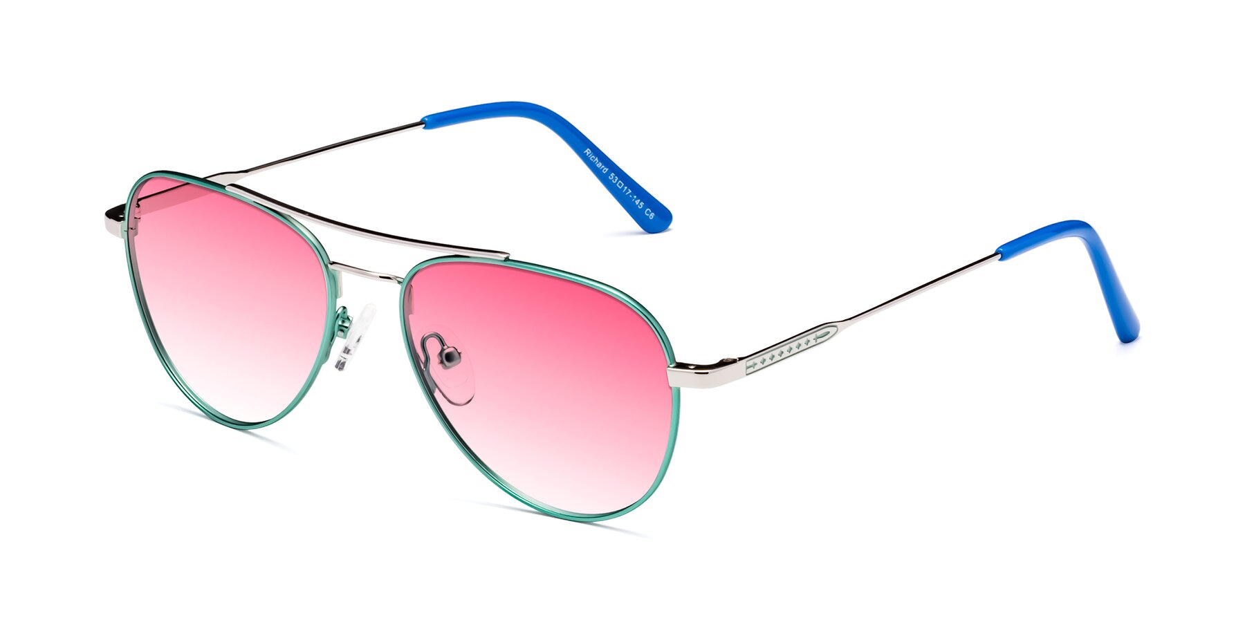 Angle of Richard in Green-Silver with Pink Gradient Lenses