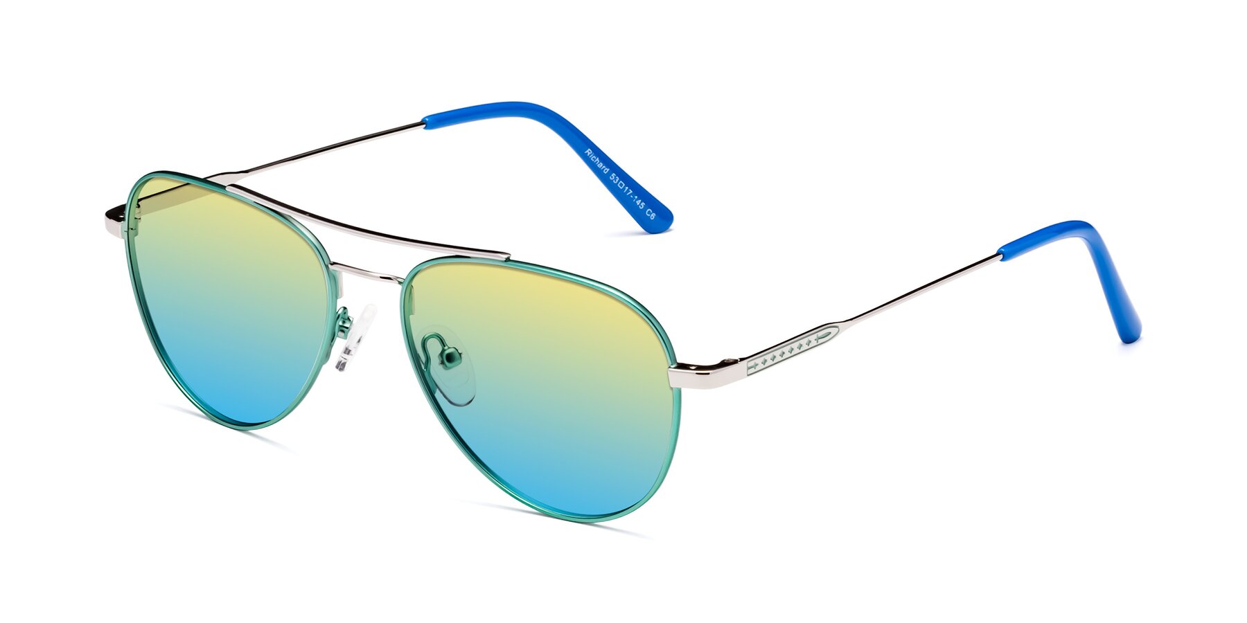 Angle of Richard in Green-Silver with Yellow / Blue Gradient Lenses