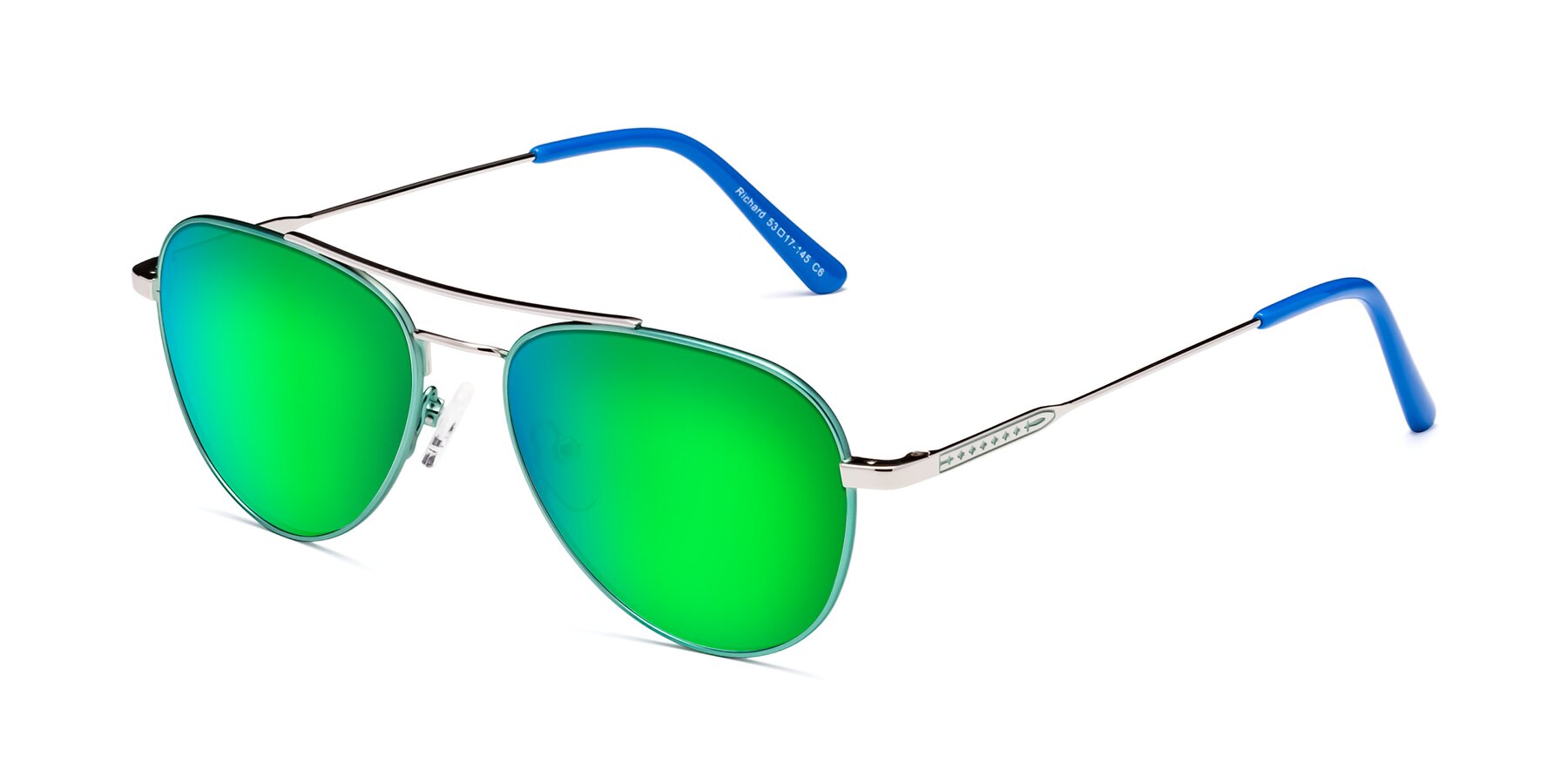 Angle of Richard in Green-Silver with Green Mirrored Lenses