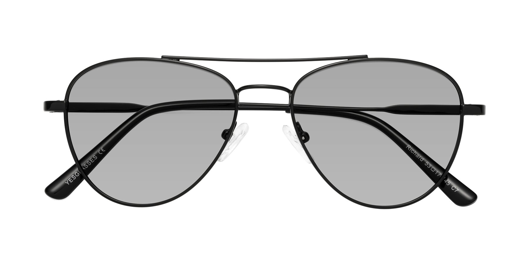 Folded Front of Richard in Black with Light Gray Tinted Lenses