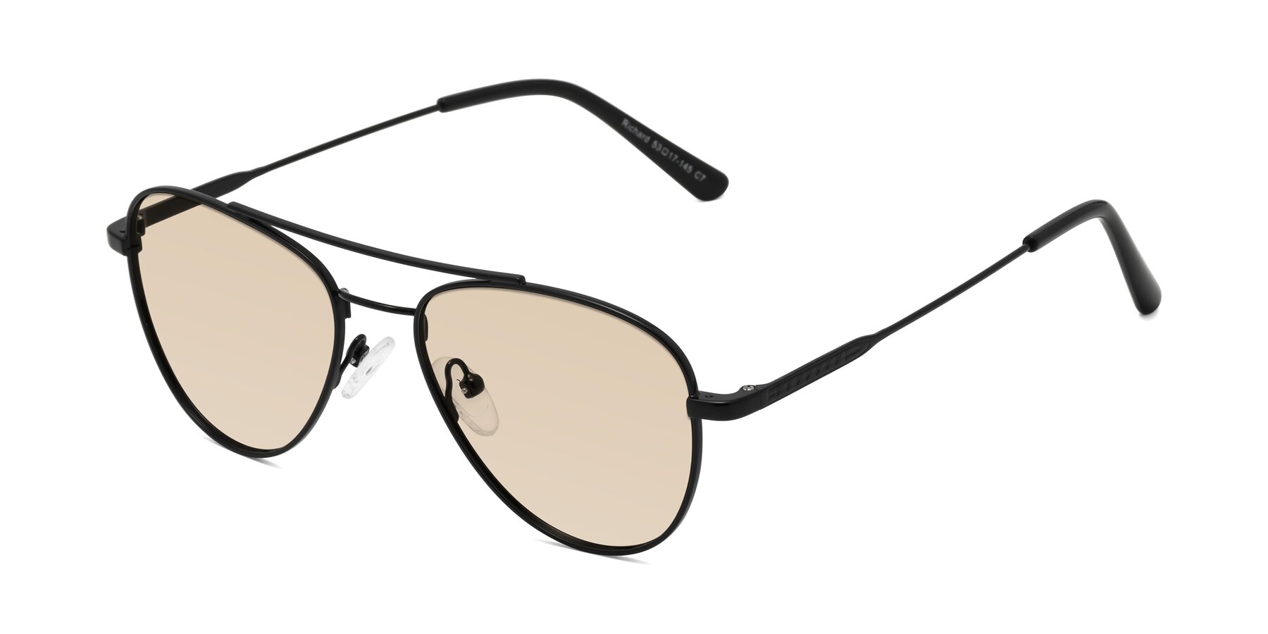 Angle of Richard in Black with Light Brown Tinted Lenses