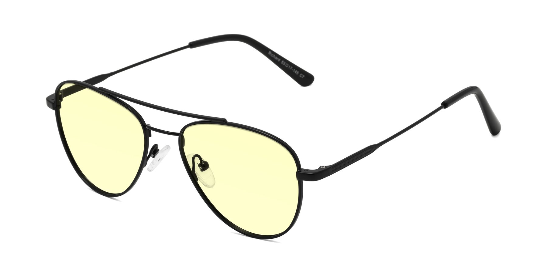 Angle of Richard in Black with Light Yellow Tinted Lenses