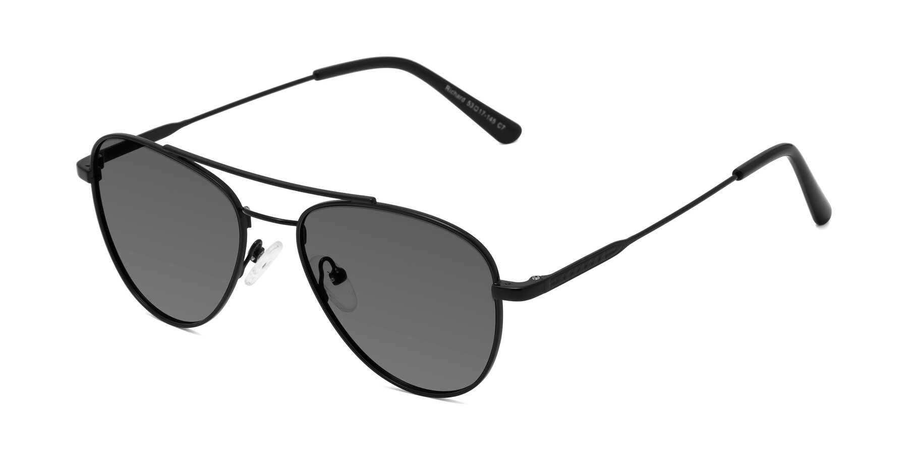Angle of Richard in Black with Medium Gray Tinted Lenses