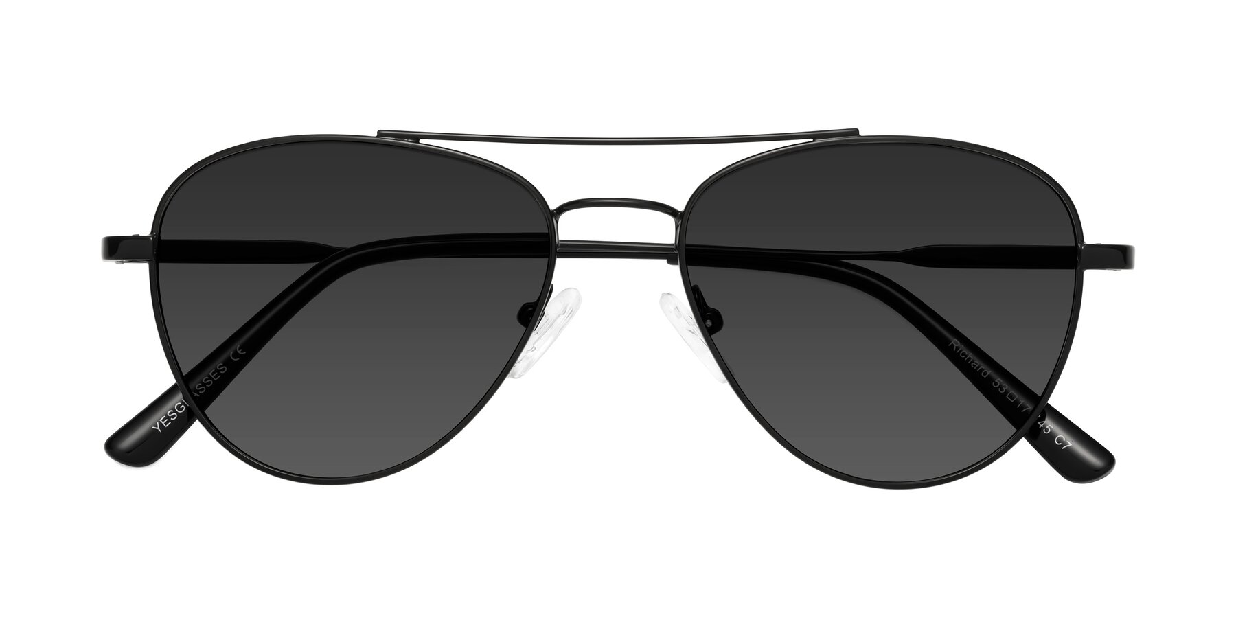 Folded Front of Richard in Black with Gray Tinted Lenses