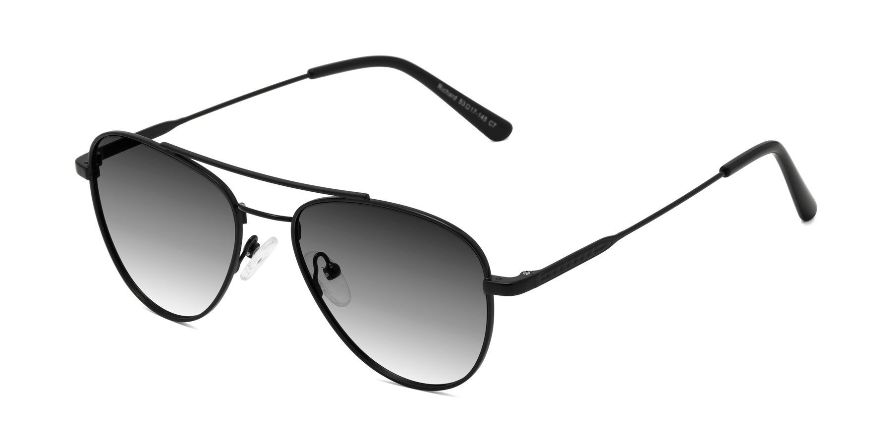 Angle of Richard in Black with Gray Gradient Lenses
