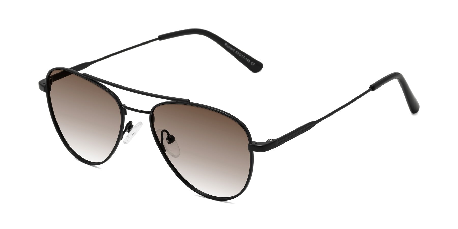 Angle of Richard in Black with Brown Gradient Lenses
