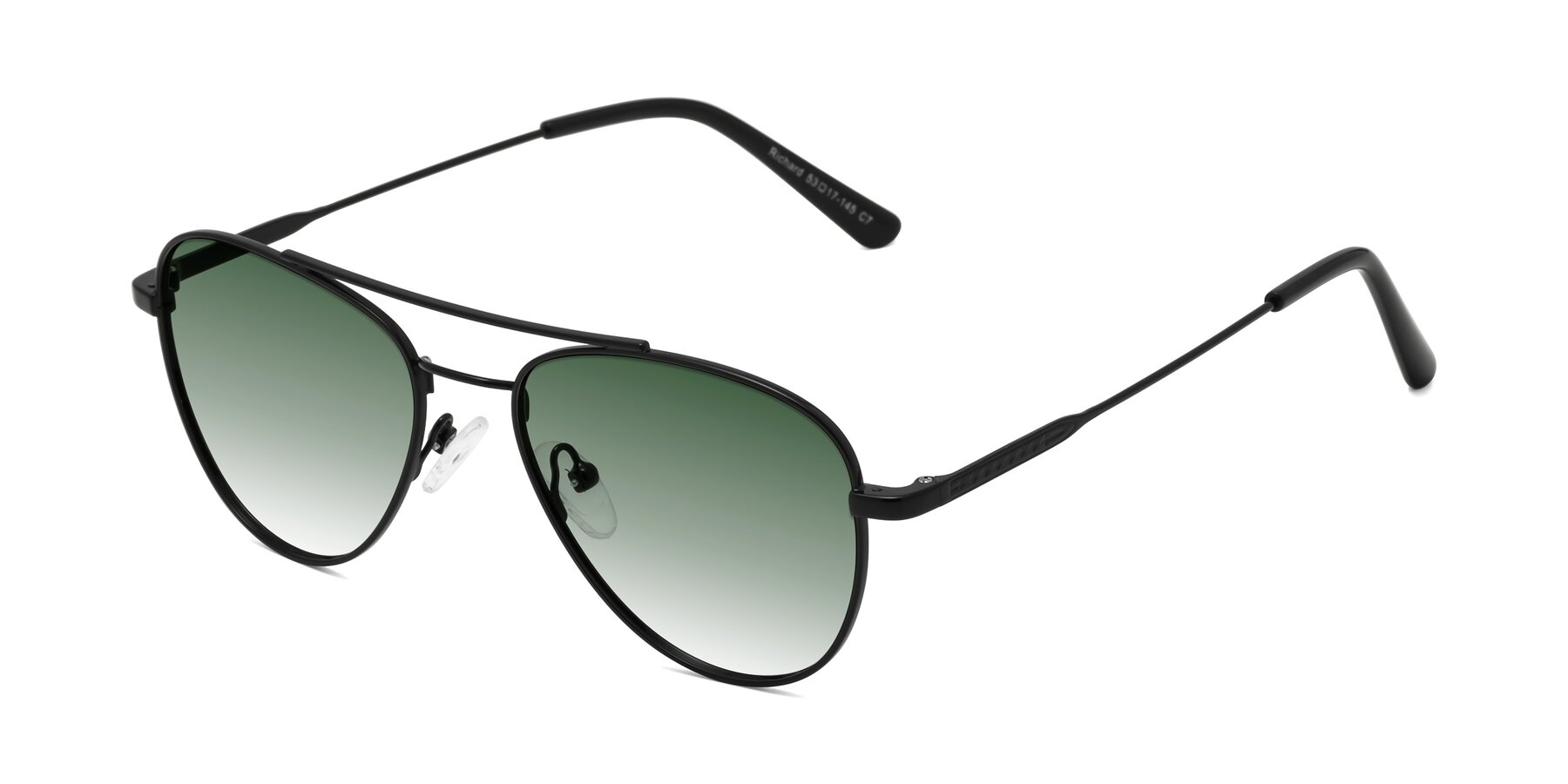 Angle of Richard in Black with Green Gradient Lenses