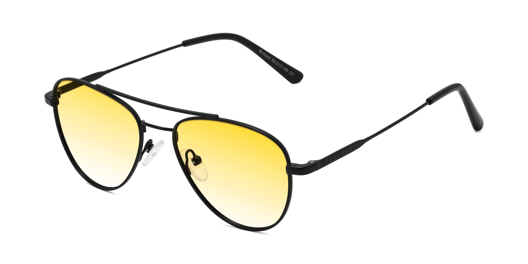 Angle of Richard in Black with Yellow Gradient Lenses