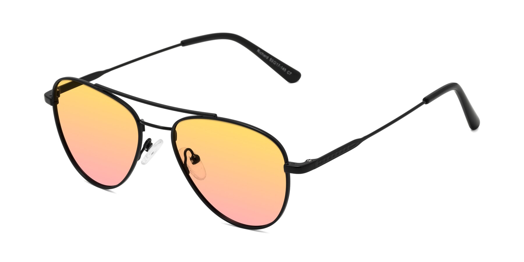 Angle of Richard in Black with Yellow / Pink Gradient Lenses
