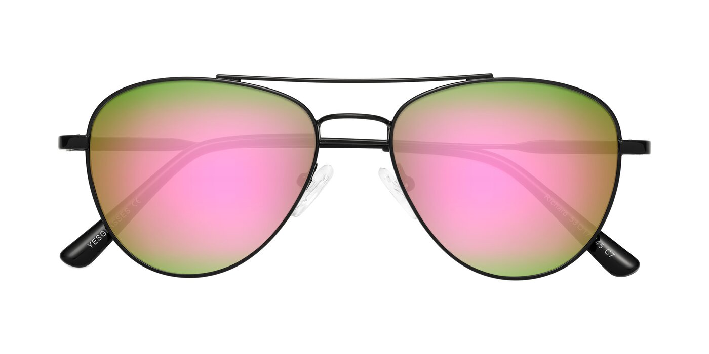 Richard - Black Flash Mirrored Sunglasses