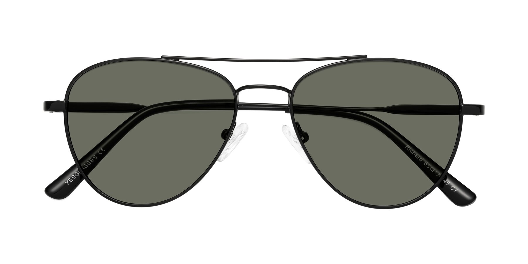 Folded Front of Richard in Black with Gray Polarized Lenses