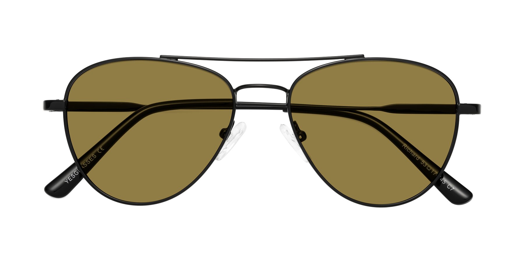 Folded Front of Richard in Black with Brown Polarized Lenses
