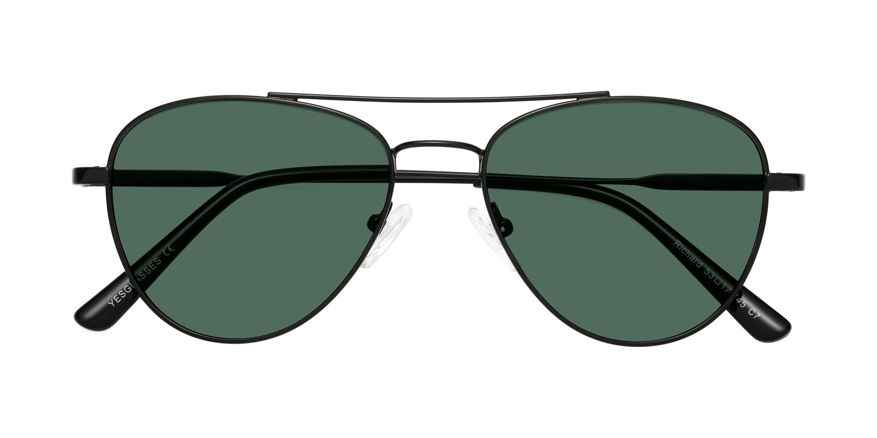 Folded Front of Richard in Black with Green Polarized Lenses