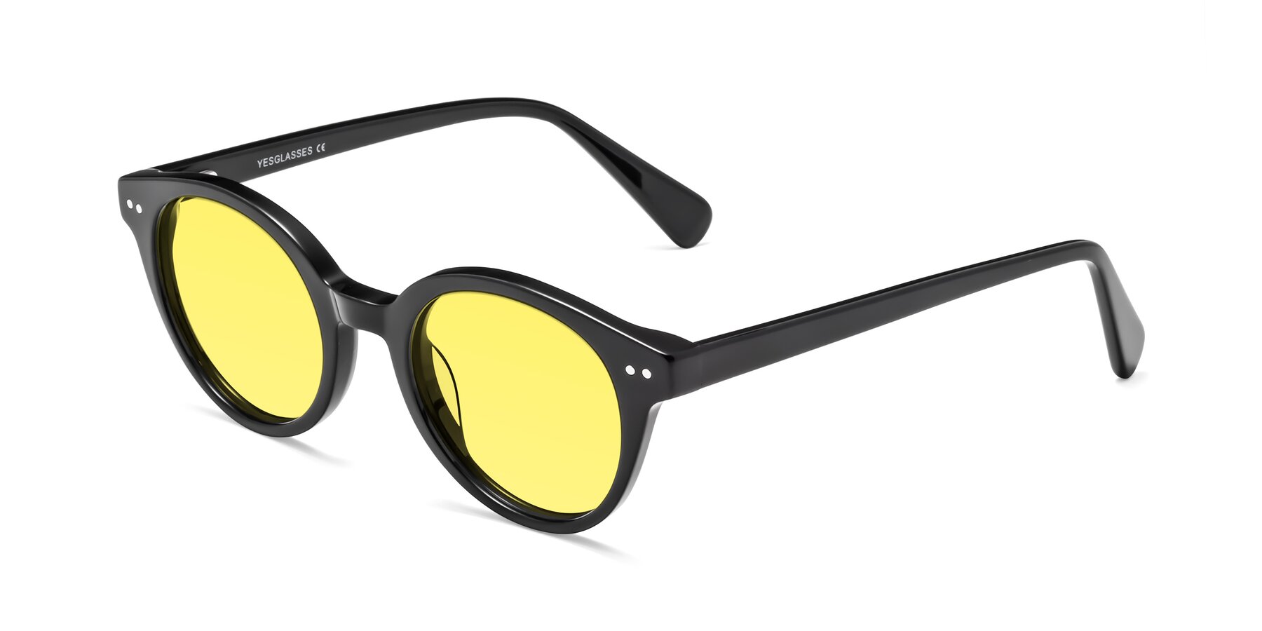 Angle of Bellion in Black with Medium Yellow Tinted Lenses