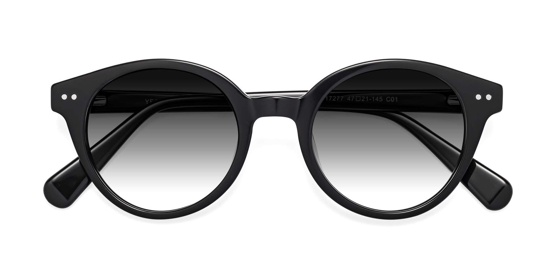 Folded Front of Bellion in Black with Gray Gradient Lenses