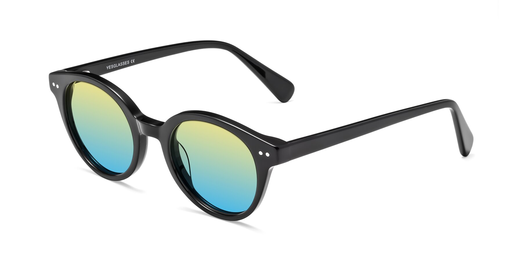 Angle of Bellion in Black with Yellow / Blue Gradient Lenses