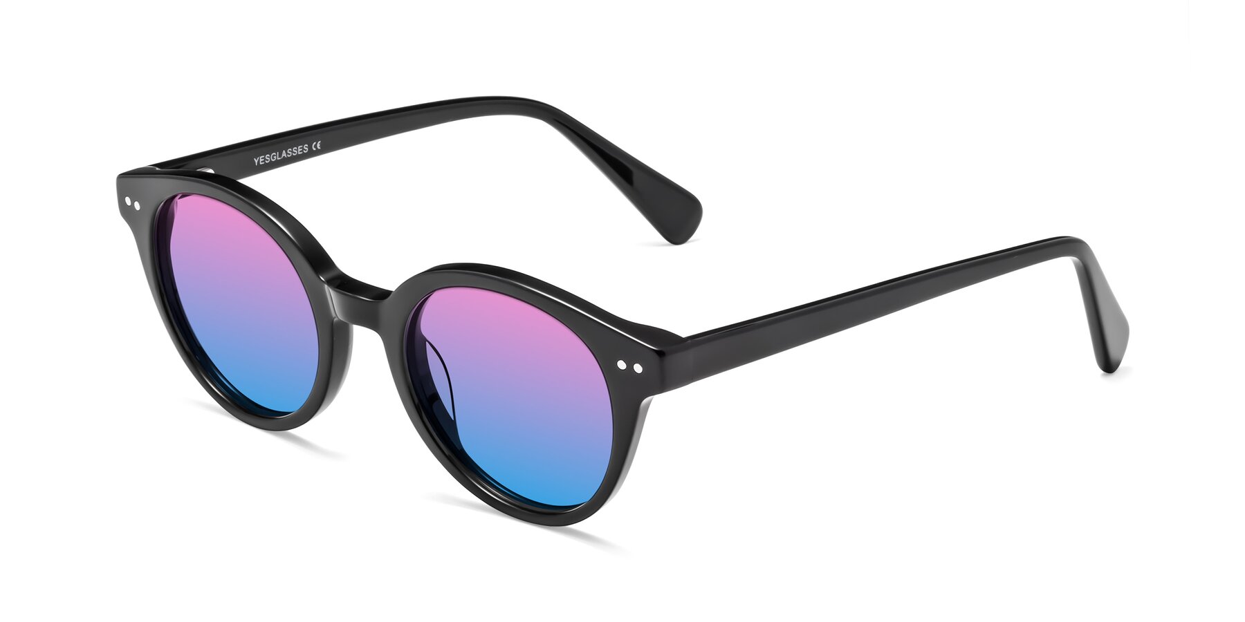 Angle of Bellion in Black with Pink / Blue Gradient Lenses