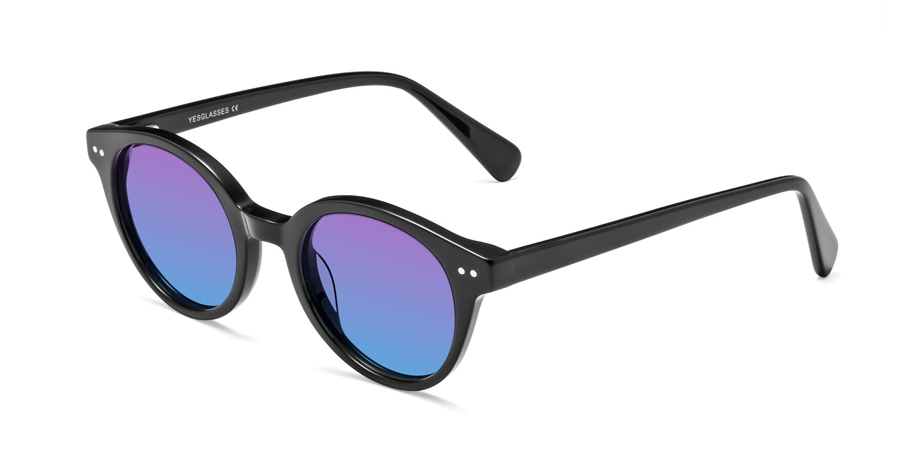 Angle of Bellion in Black with Purple / Blue Gradient Lenses
