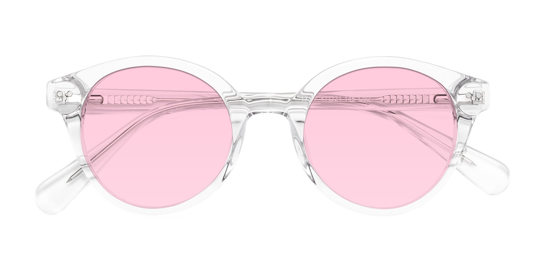 Folded Front of Bellion in Clear with Light Pink Tinted Lenses