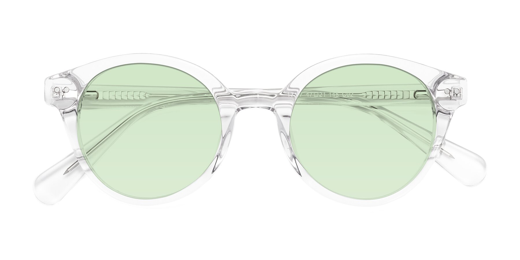 Folded Front of Bellion in Clear with Light Green Tinted Lenses