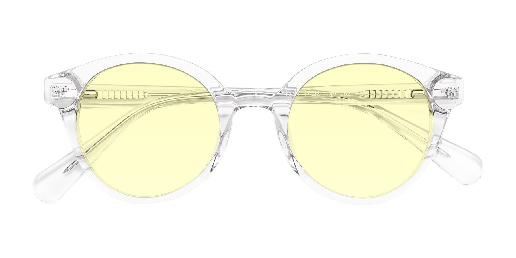Folded Front of Bellion in Clear with Light Yellow Tinted Lenses