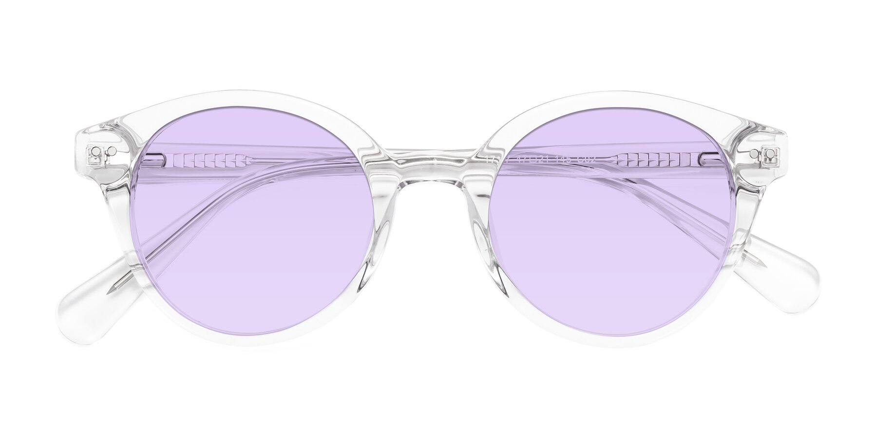 Folded Front of Bellion in Clear with Light Purple Tinted Lenses