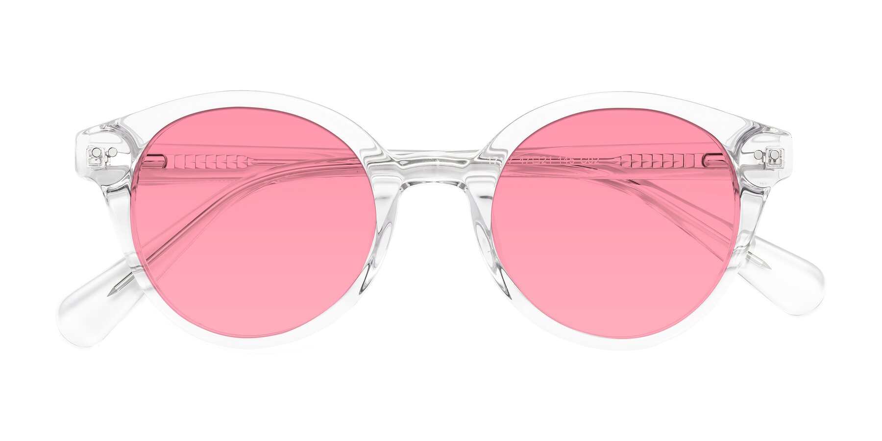 Folded Front of Bellion in Clear with Pink Tinted Lenses