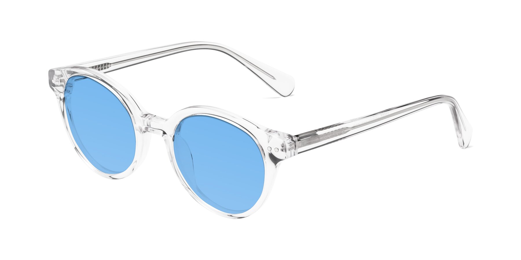 Angle of Bellion in Clear with Medium Blue Tinted Lenses