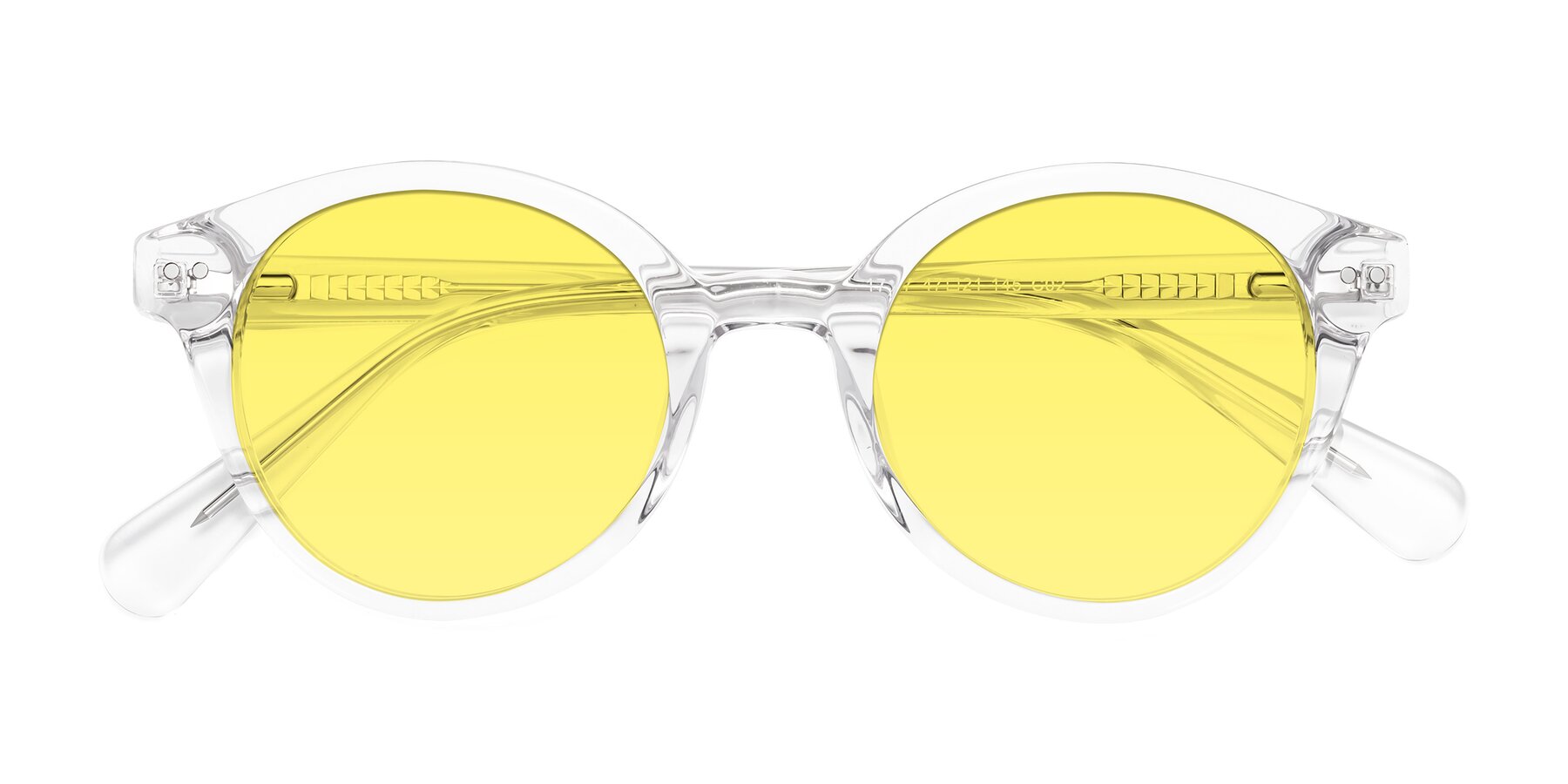 Folded Front of Bellion in Clear with Medium Yellow Tinted Lenses