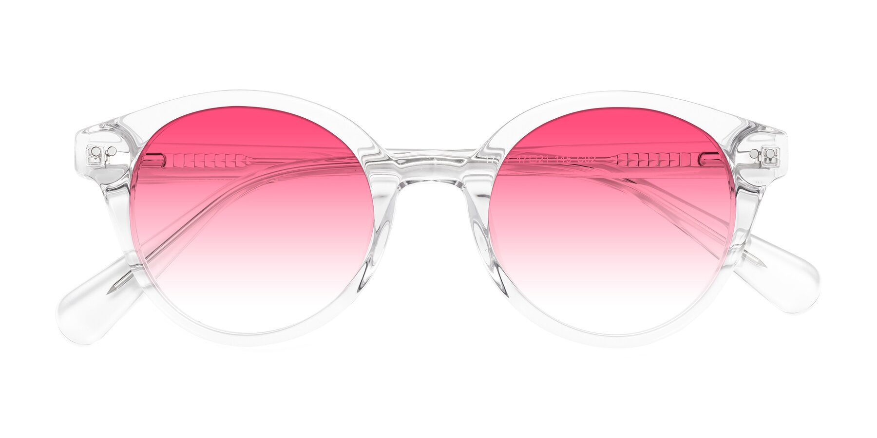 Folded Front of Bellion in Clear with Pink Gradient Lenses