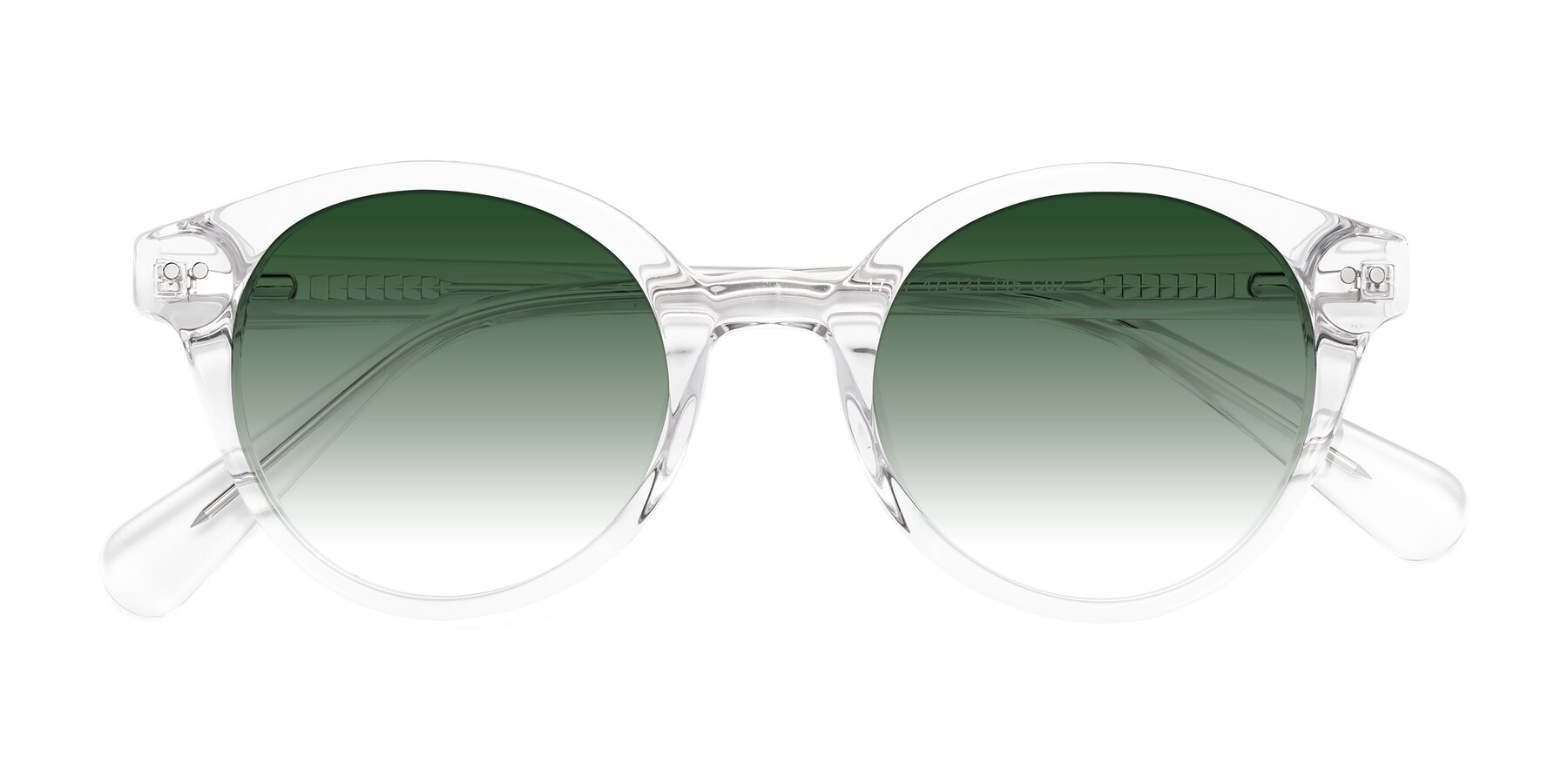 Folded Front of Bellion in Clear with Green Gradient Lenses