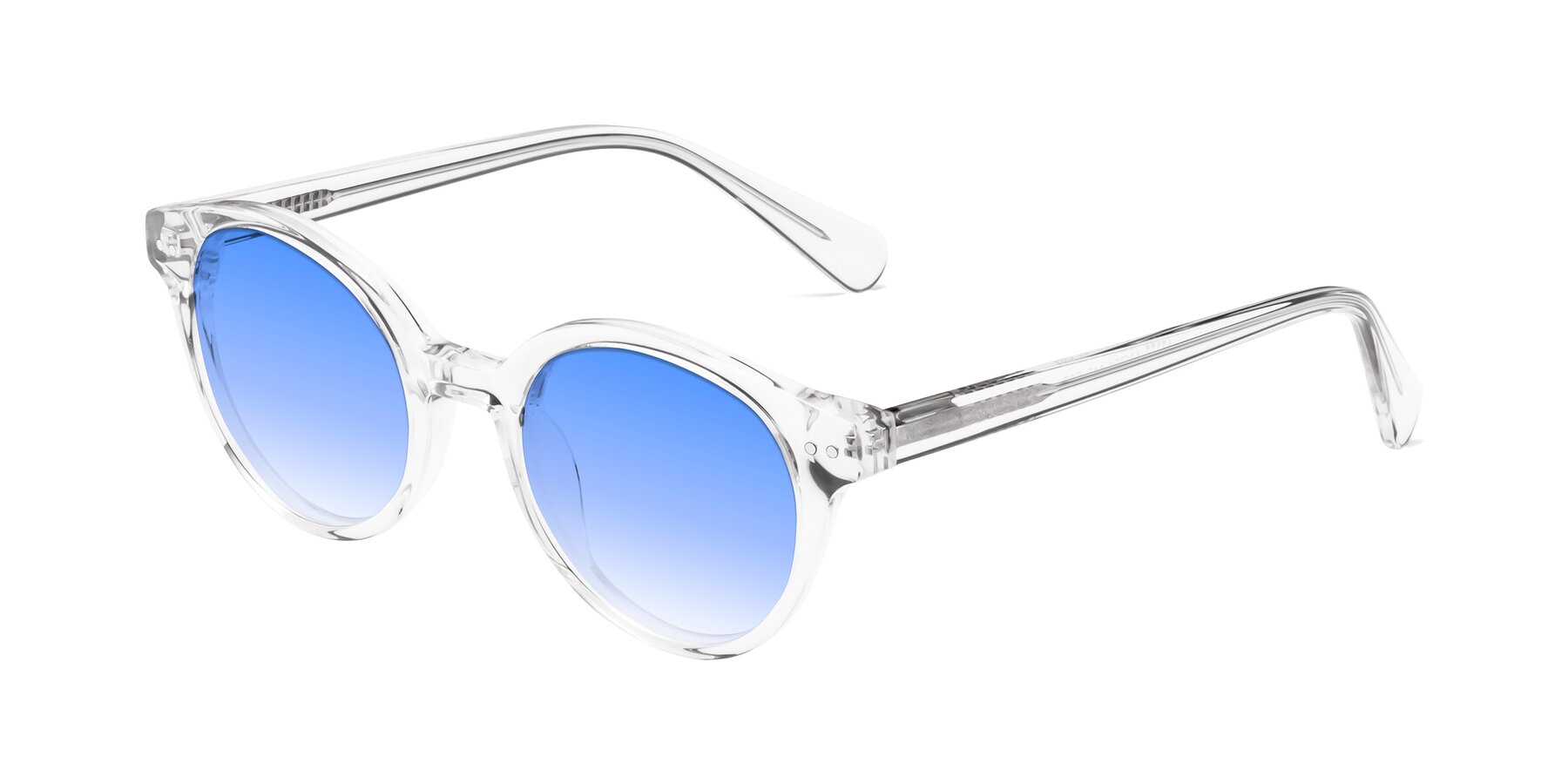Angle of Bellion in Clear with Blue Gradient Lenses