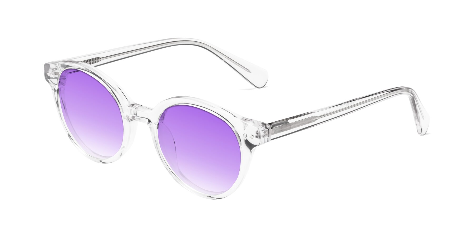Angle of Bellion in Clear with Purple Gradient Lenses