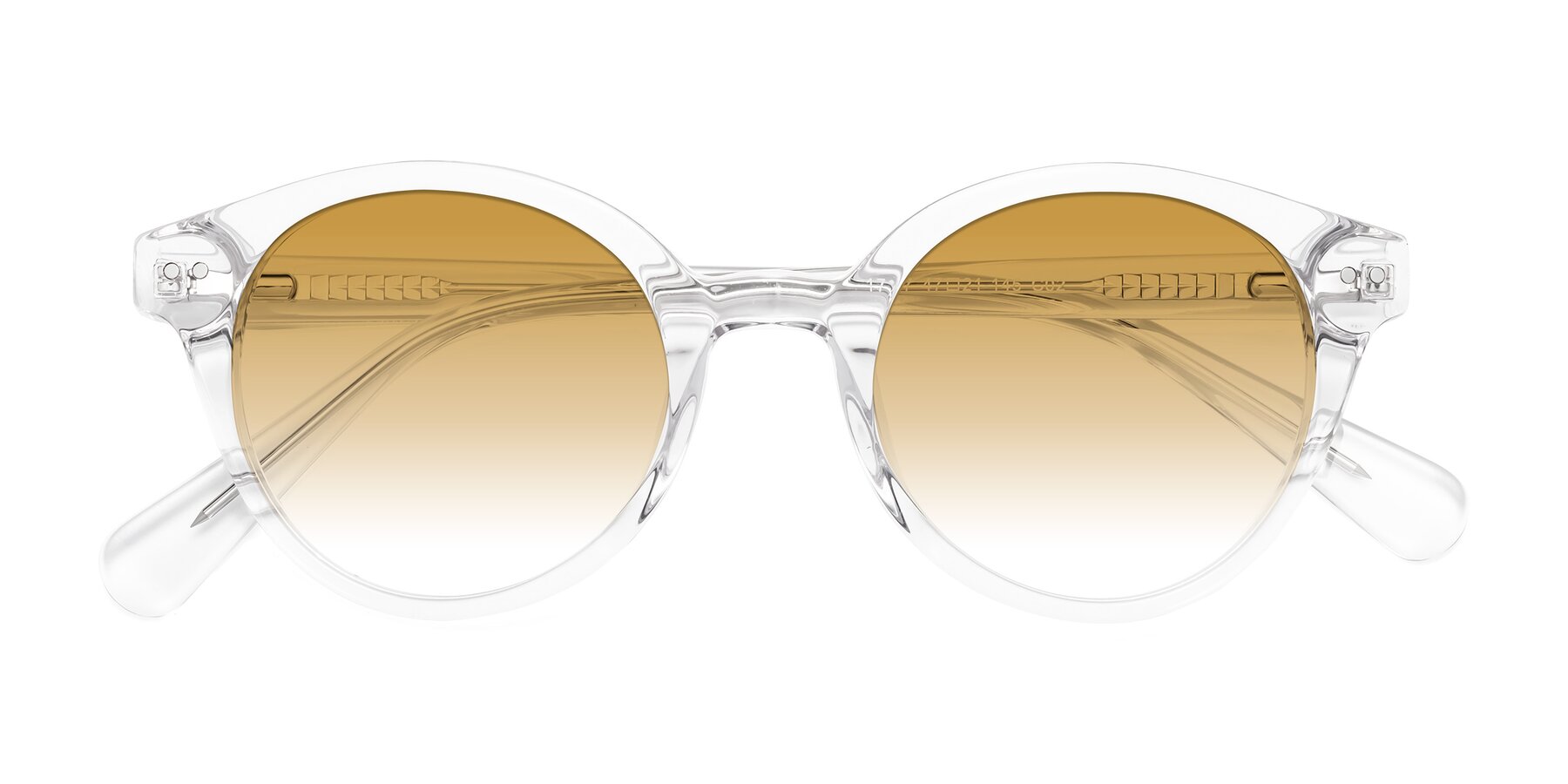 Folded Front of Bellion in Clear with Champagne Gradient Lenses