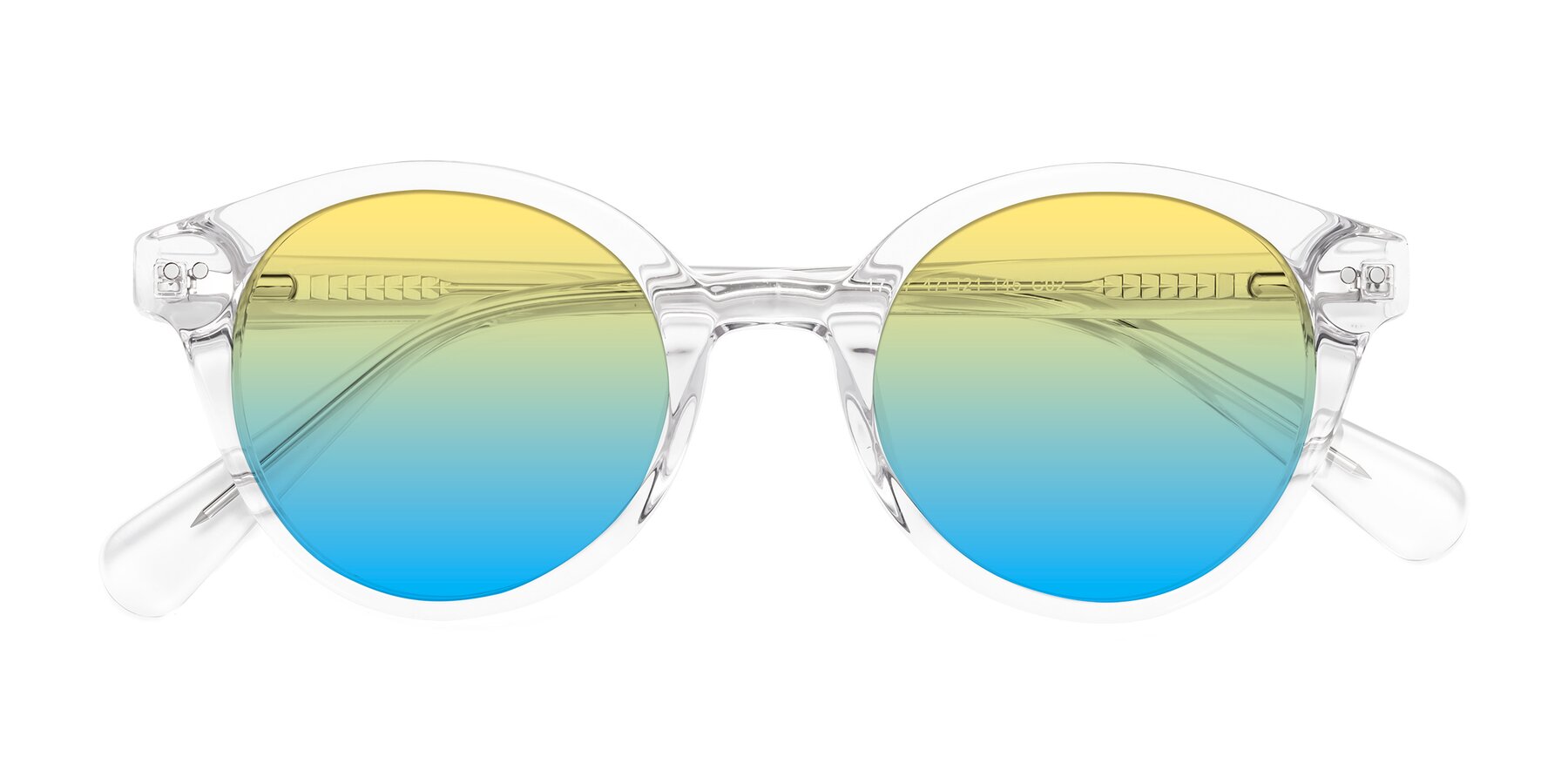 Folded Front of Bellion in Clear with Yellow / Blue Gradient Lenses