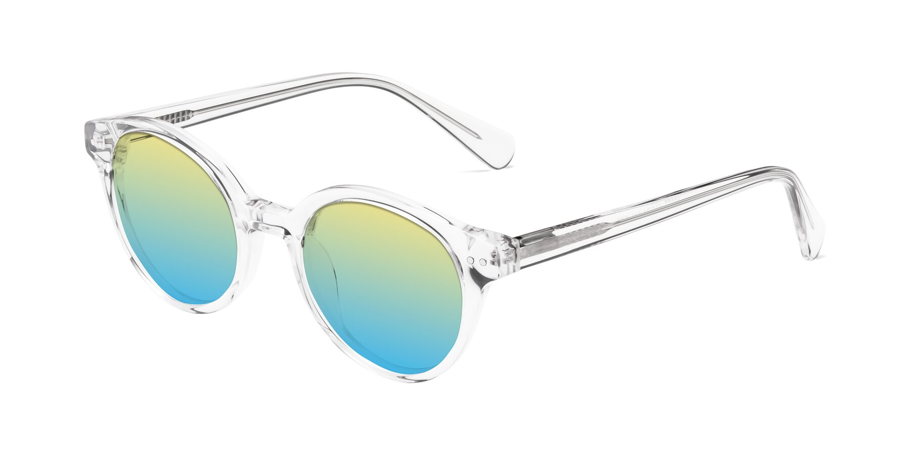 Angle of Bellion in Clear with Yellow / Blue Gradient Lenses