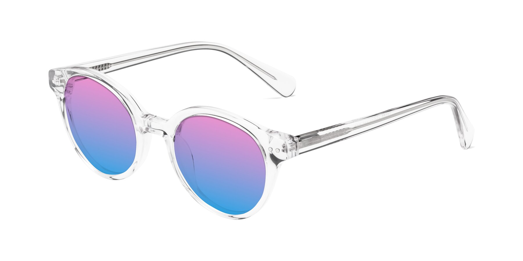 Angle of Bellion in Clear with Pink / Blue Gradient Lenses