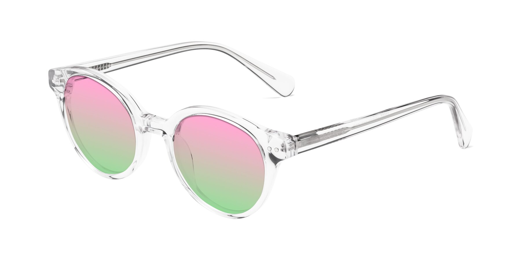 Angle of Bellion in Clear with Pink / Green Gradient Lenses