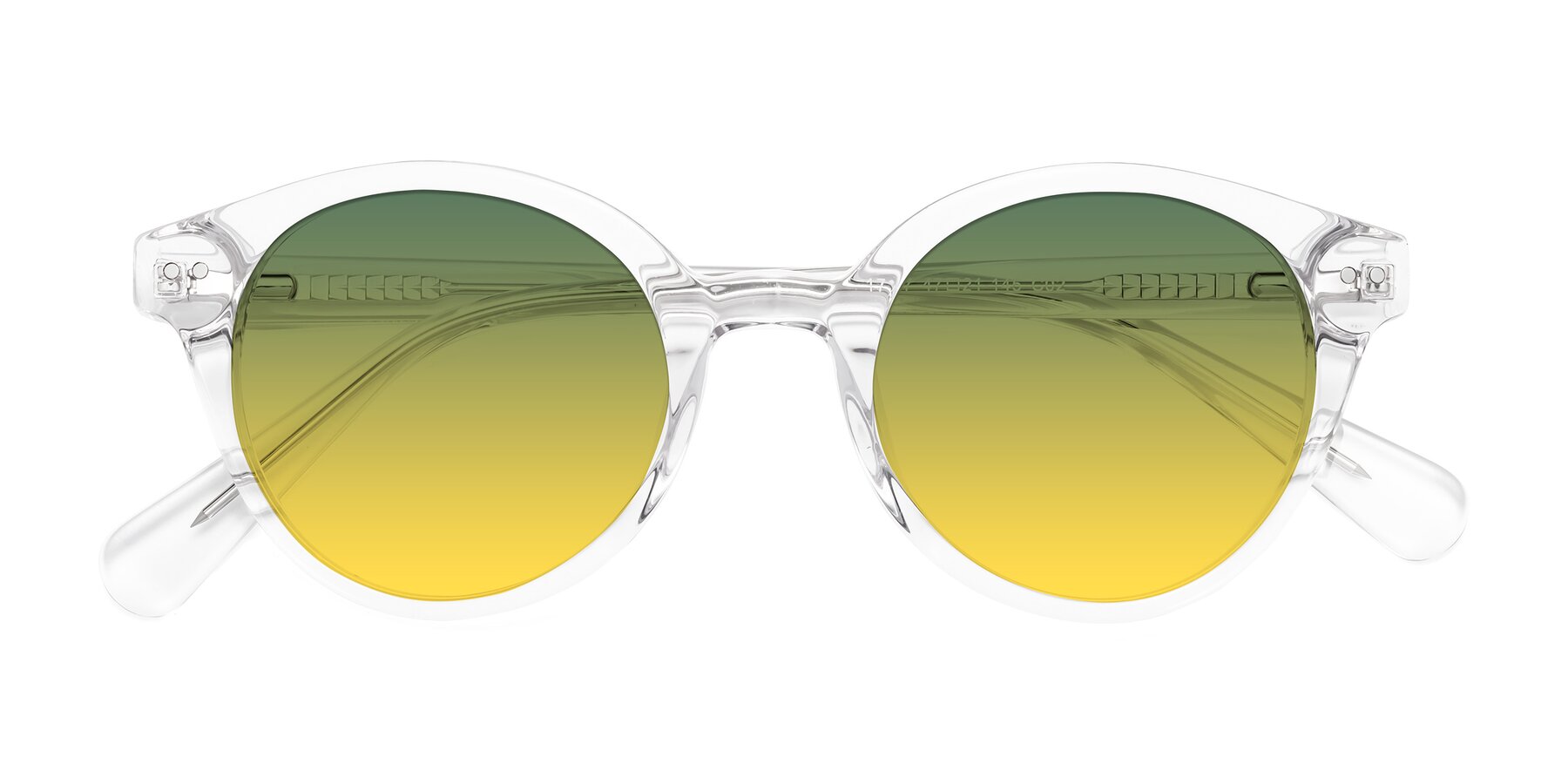 Folded Front of Bellion in Clear with Green / Yellow Gradient Lenses