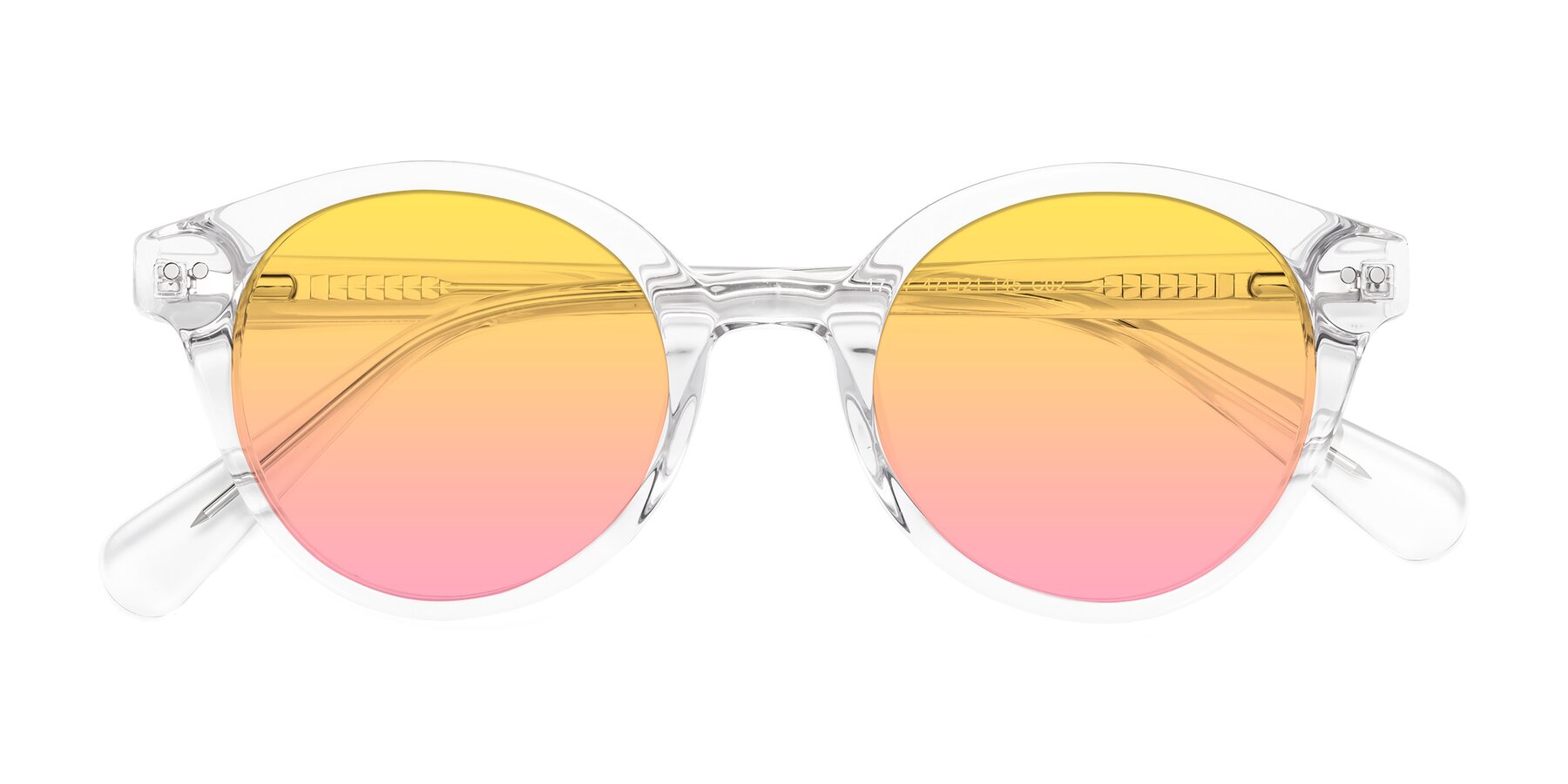 Folded Front of Bellion in Clear with Yellow / Pink Gradient Lenses