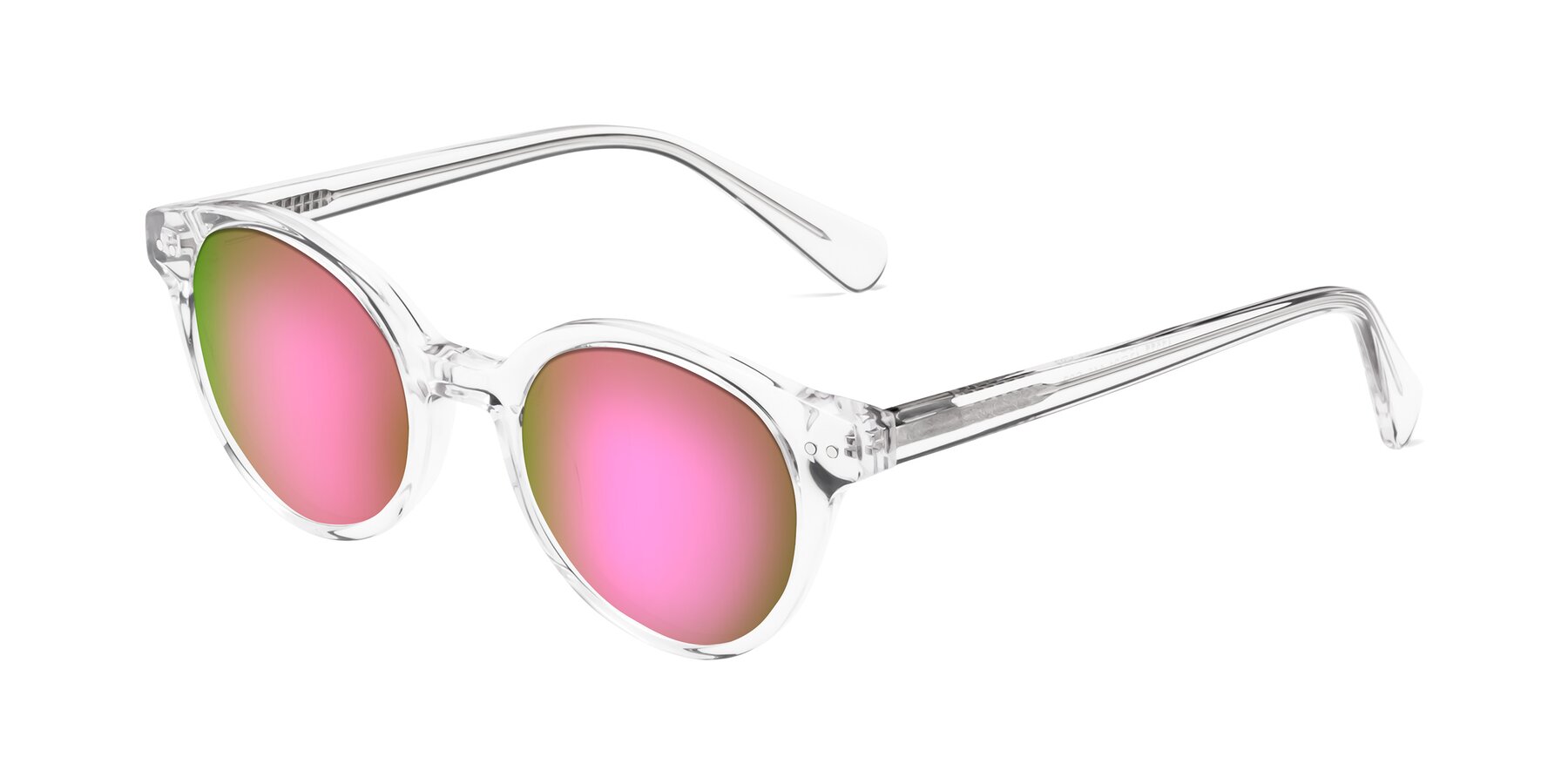 Angle of Bellion in Clear with Pink Mirrored Lenses