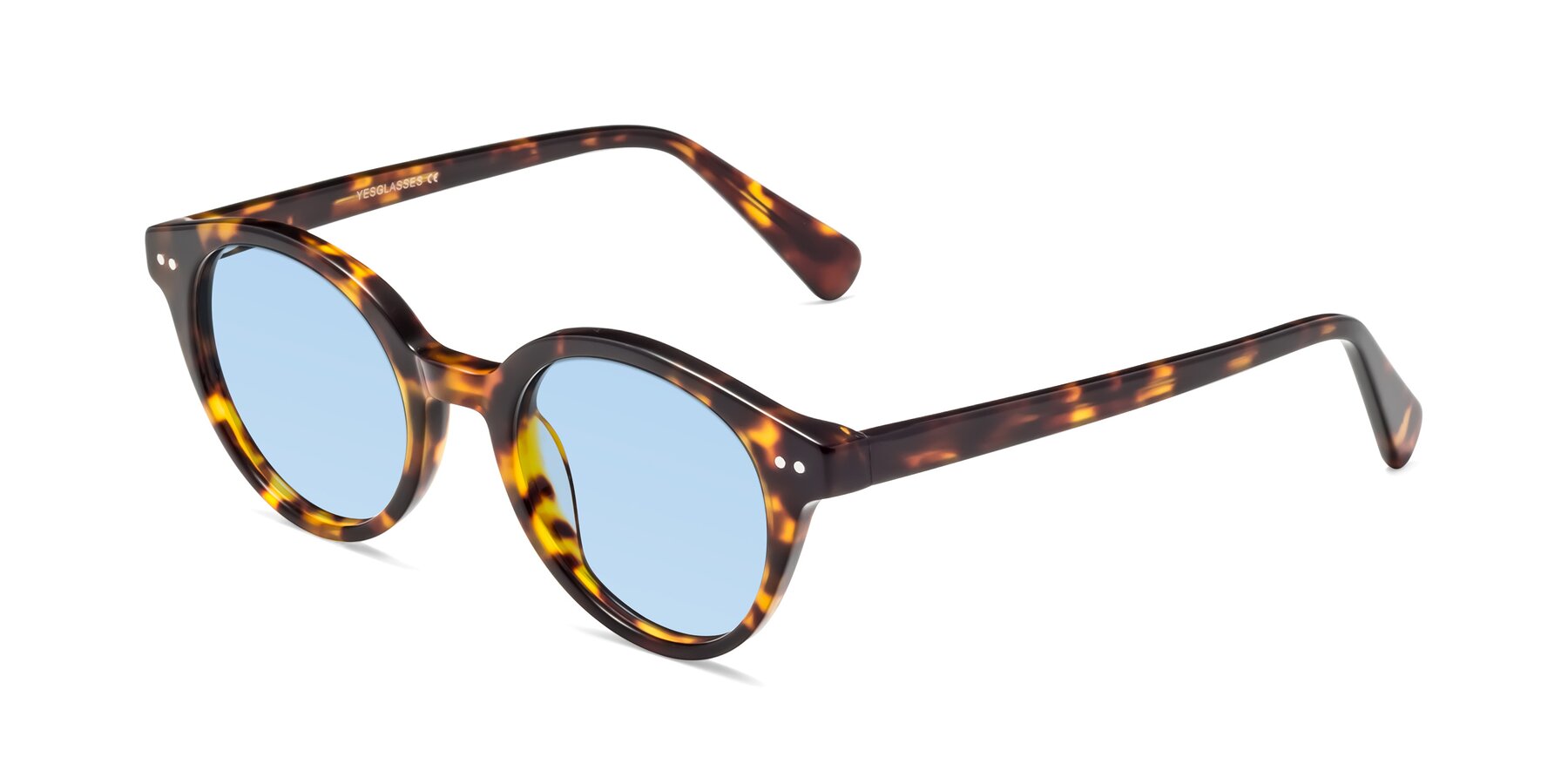 Angle of Bellion in Tortoise with Light Blue Tinted Lenses